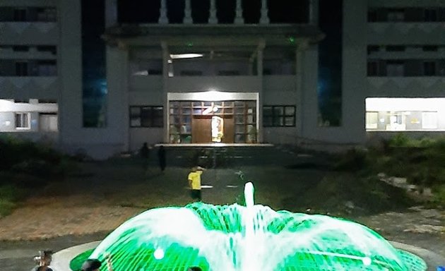 Photo of Landscape, water fountain and vertical garden.