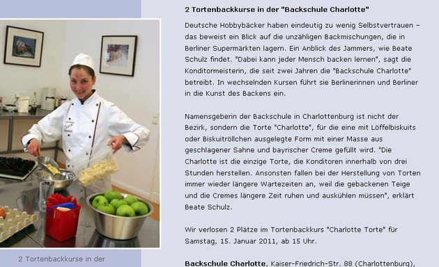 Foto von Backschule Charlotte