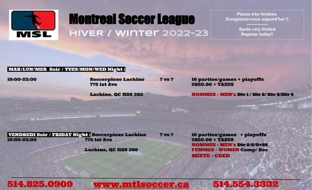 Photo of MTLSoccer.ca Montreal Soccer League