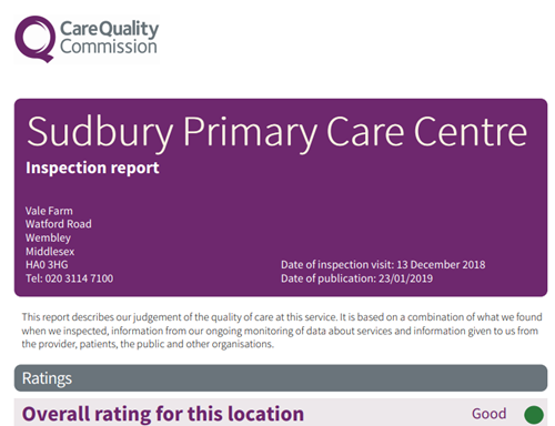 Photo of Sudbury Primary Care Centre