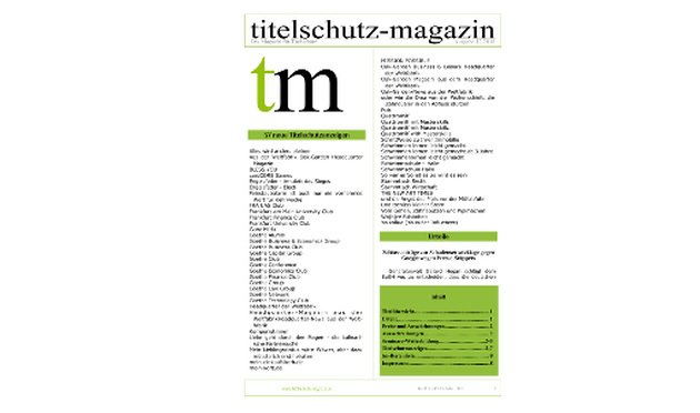 Foto von Titelschutz-Magazin