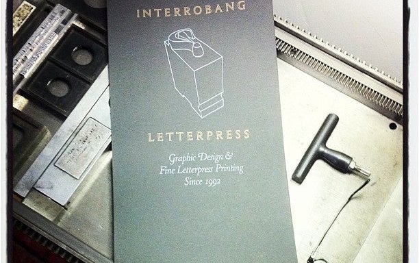 Photo of interrobang letterpress