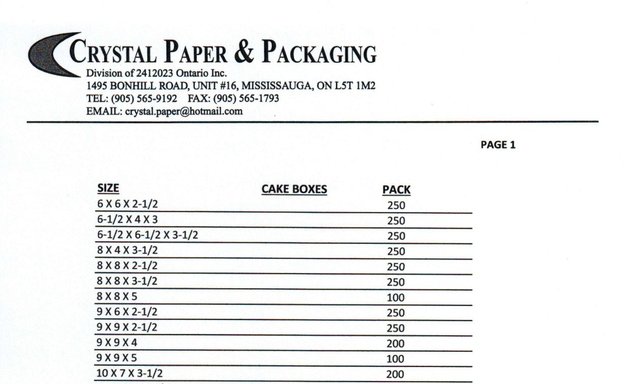 Photo of Crystal Paper Products Inc