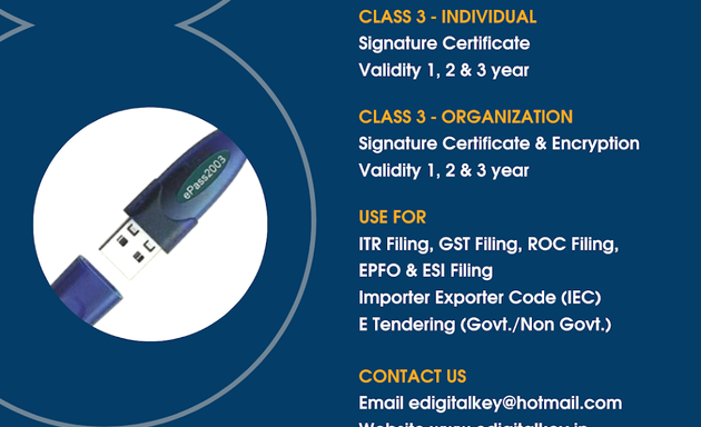 Photo of eDigital Key - Digital Signature Certificate - DSC