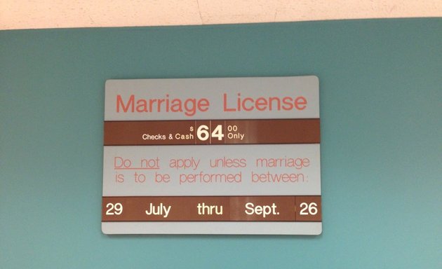Photo of Marriage License Department