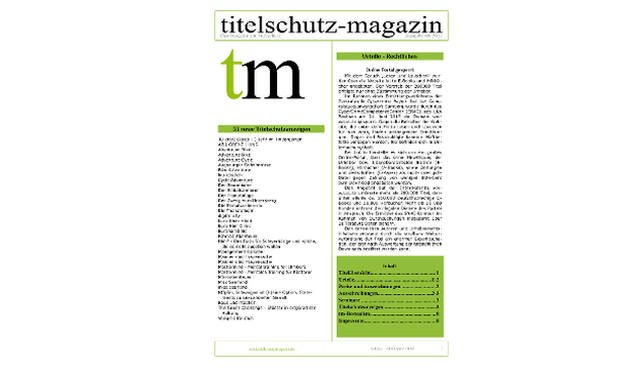 Foto von Titelschutz-Magazin