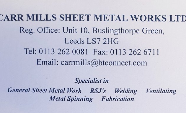Photo of Carr Mills Sheet Metal Works Ltd