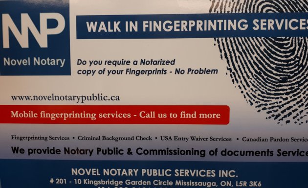 Photo of Novel Notary Public Services Inc-RCMP Accredited Fingerprints Agency