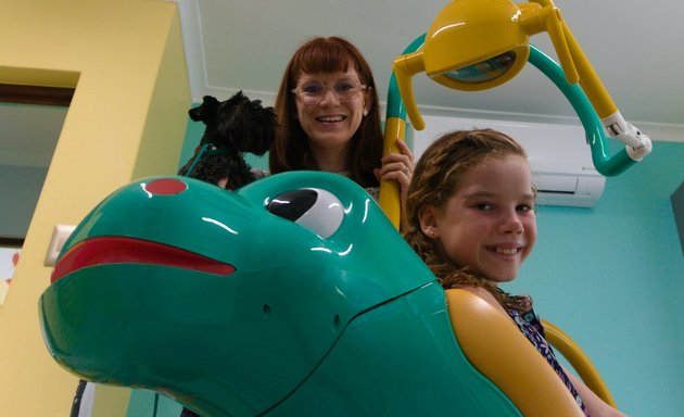 Photo of DinoDent and Dr. Amanda Marais