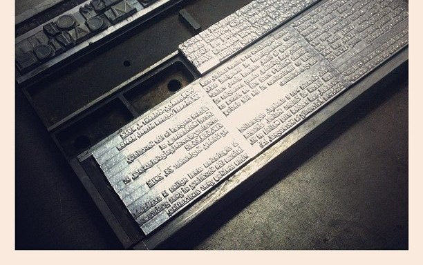 Photo of interrobang letterpress