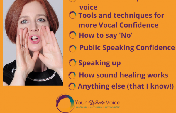 Photo of Judith Quin - Your Whole Voice: Public Speaking, Vocal Confidence & Sound Healing