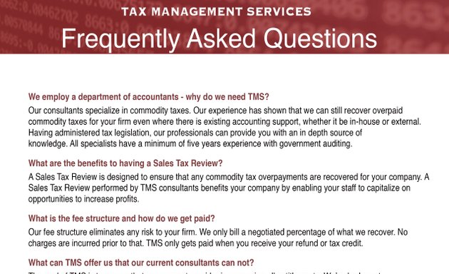 Photo of Tax Management Services