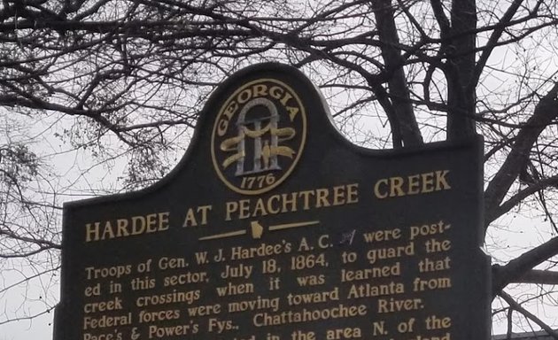 Photo of Hardee at Peachtree Creek Historical Marker