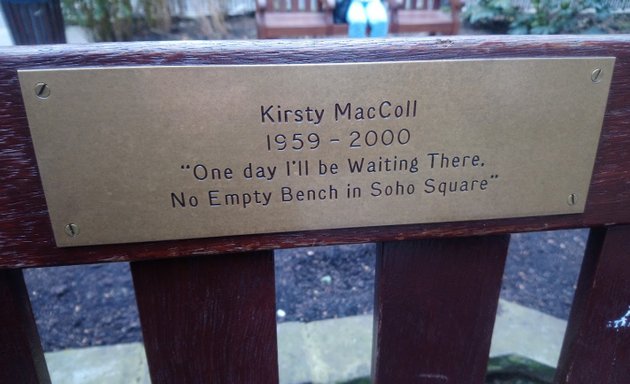 Photo of Memorial bench for Kirsty MacColl