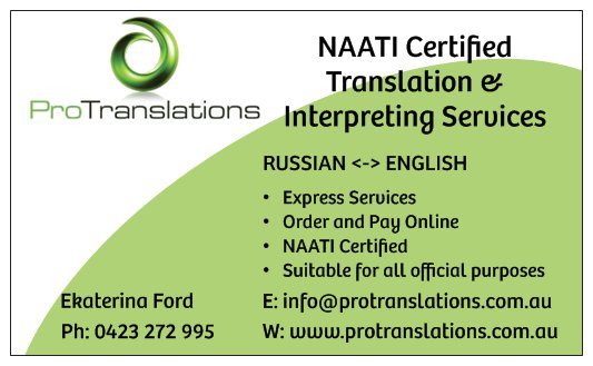 Photo of NAATI certified Russian Translator - ProTranslations