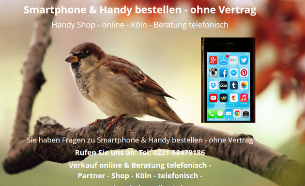 Foto von Smartphone & Handy bestellen - ohne Vertrag - Handy Shop - online - Köln - Beratung telefonisch