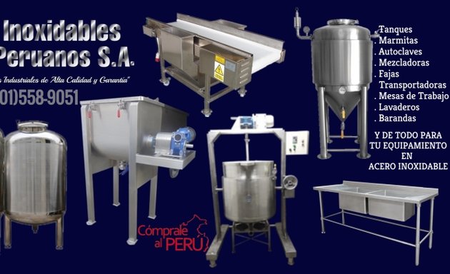 Foto de Tanques Industriales Marmitas Autoclaves Fajas Transportadoras | Lavaderos | Mesas | Máquinas y Equipos Acero Inoxidable Peru