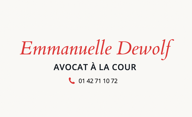 Photo de Avocat fiscaliste - Me Emmanuelle DEWOLF