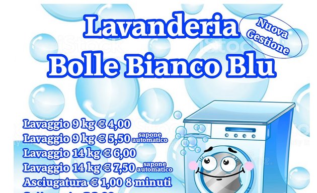 foto Lavanderia Bolle Bianco Blu Dragona
