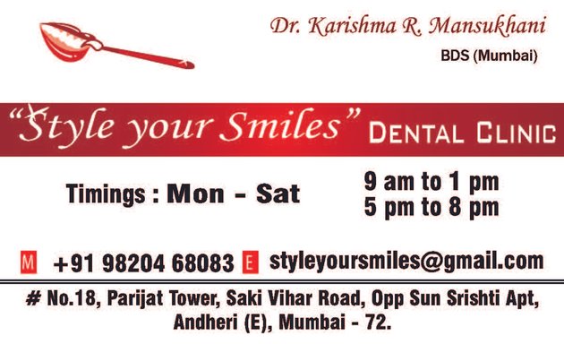 Photo of Style your Smiles Dental Clinic | Dr. Karishma Mansukhani | Dentist